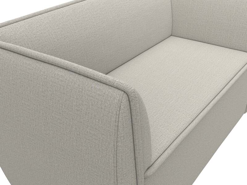 Диван кухонный прямой Бергамо 2-х местный, Рогожка, Амур 02 бежевый