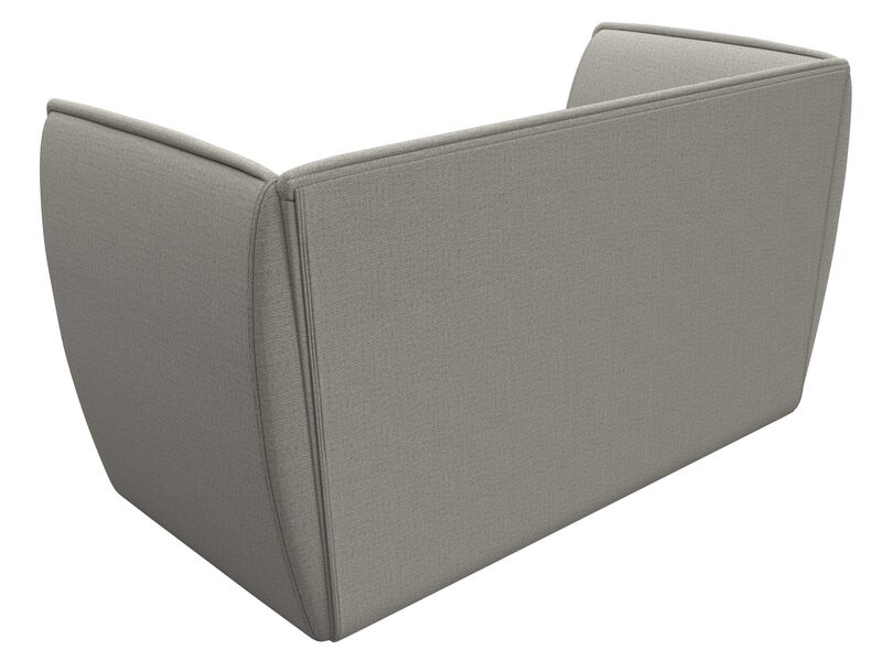 Диван кухонный прямой Бергамо 2-х местный, Рогожка, Амур 02 бежевый