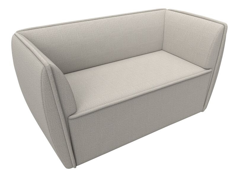 Диван кухонный прямой Бергамо 2-х местный, Рогожка, Амур 02 бежевый