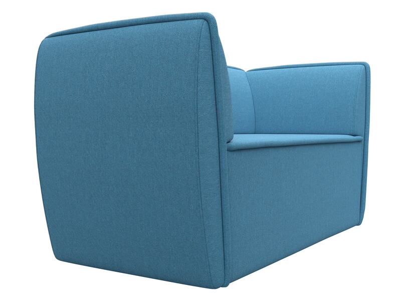 Диван кухонный прямой Бергамо 2-х местный, Рогожка, Амур 10 голубой