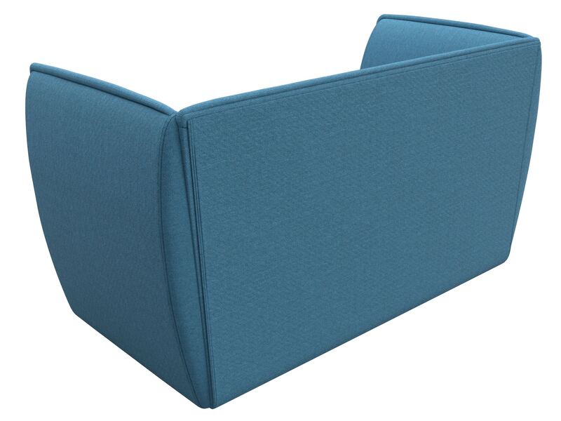 Диван кухонный прямой Бергамо 2-х местный, Рогожка, Амур 10 голубой