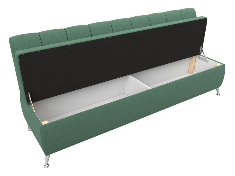 Диван кухонный прямой Кантри, Рогожка, Амур 11 зеленый