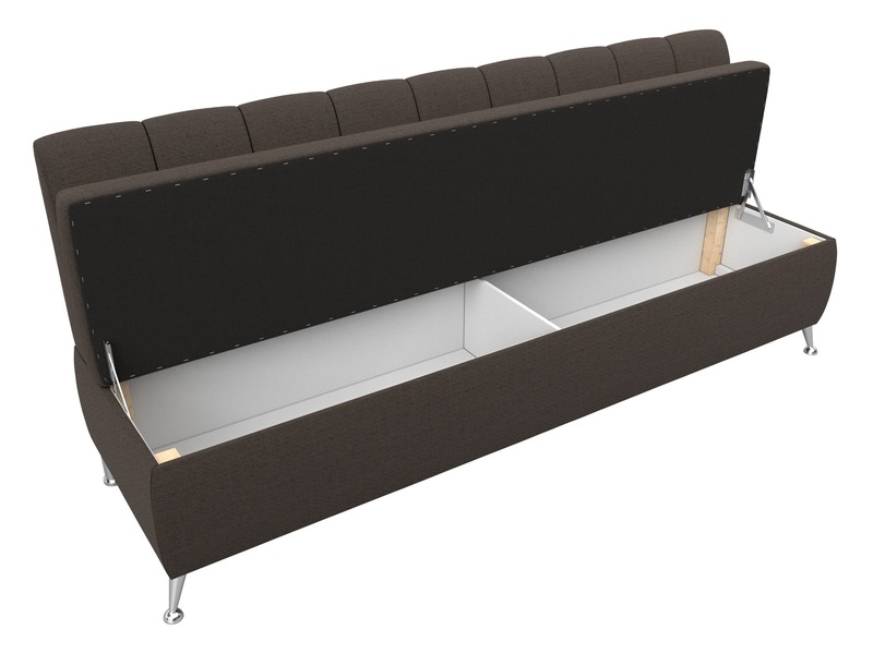 Диван кухонный прямой Кантри, Рогожка, Амур 05 коричневый