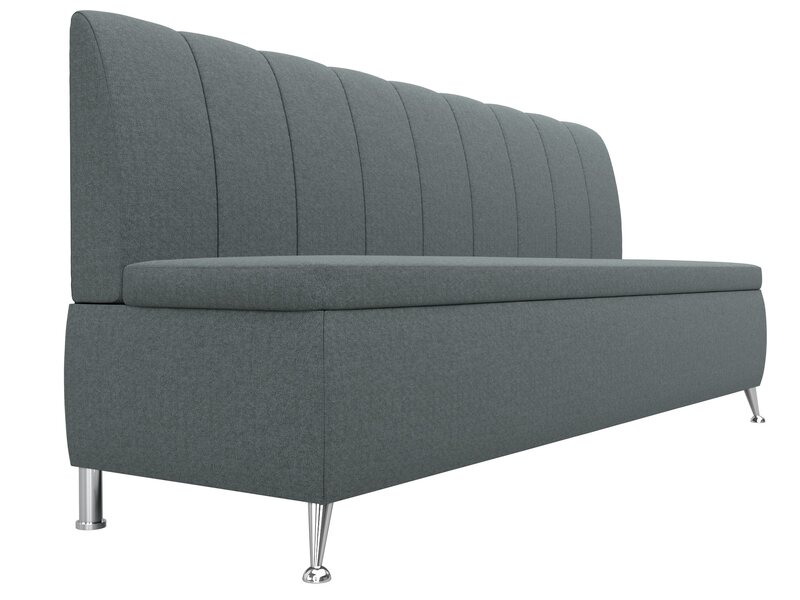 Диван кухонный прямой Кантри, Рогожка, Амур 07 серый