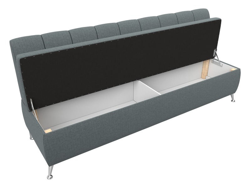 Диван кухонный прямой Кантри, Рогожка, Амур 07 серый