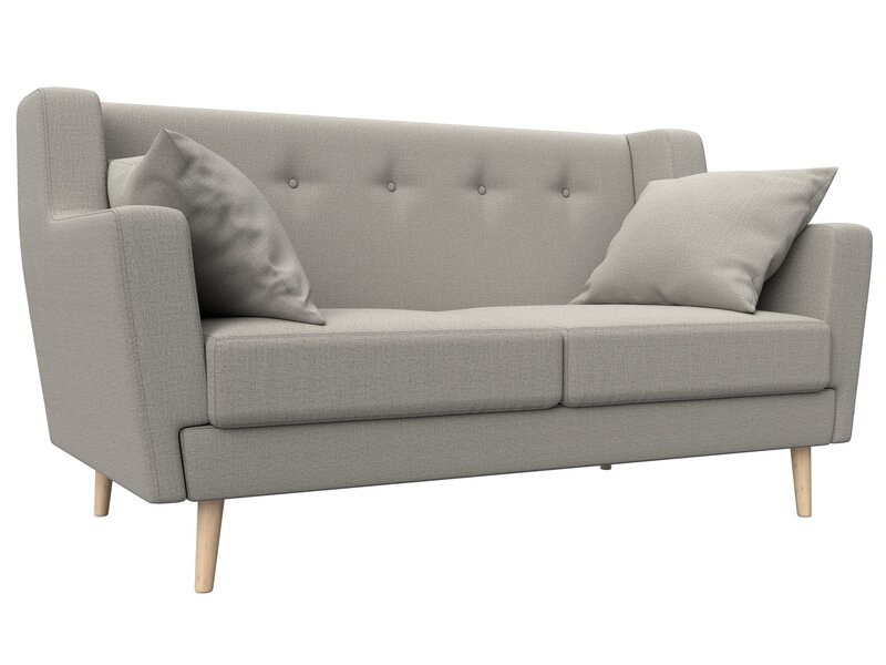 Диван кухонный прямой Брайтон 2, Рогожка, Амур 02 бежевый