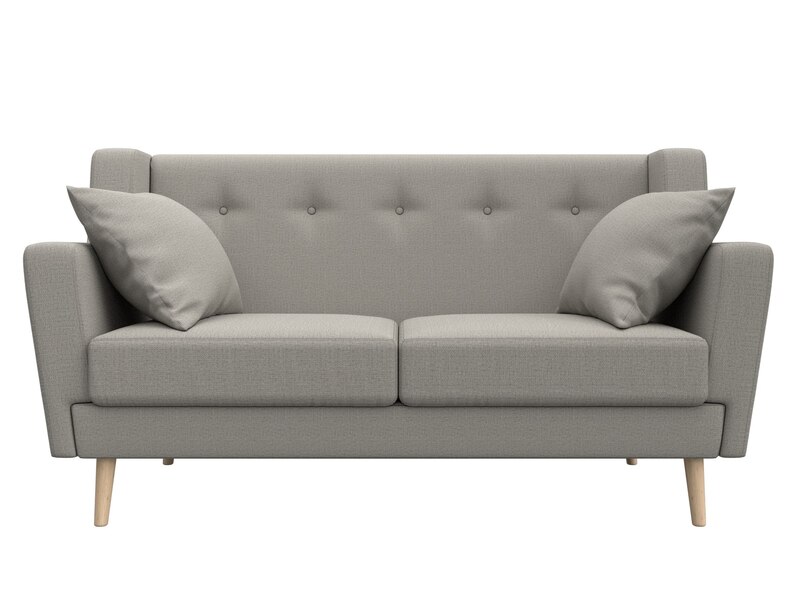 Диван кухонный прямой Брайтон 2, Рогожка, Амур 02 бежевый