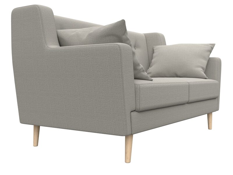 Диван кухонный прямой Брайтон 2, Рогожка, Амур 02 бежевый