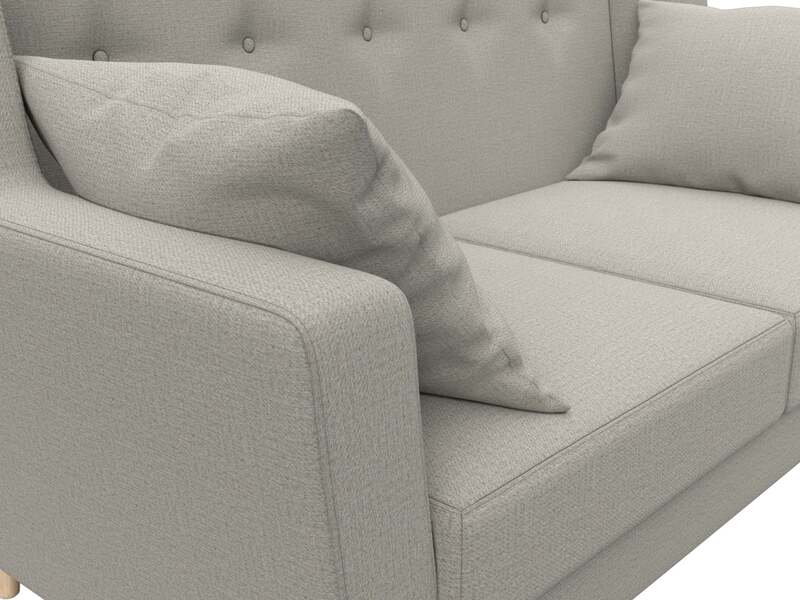 Диван кухонный прямой Брайтон 2, Рогожка, Амур 02 бежевый