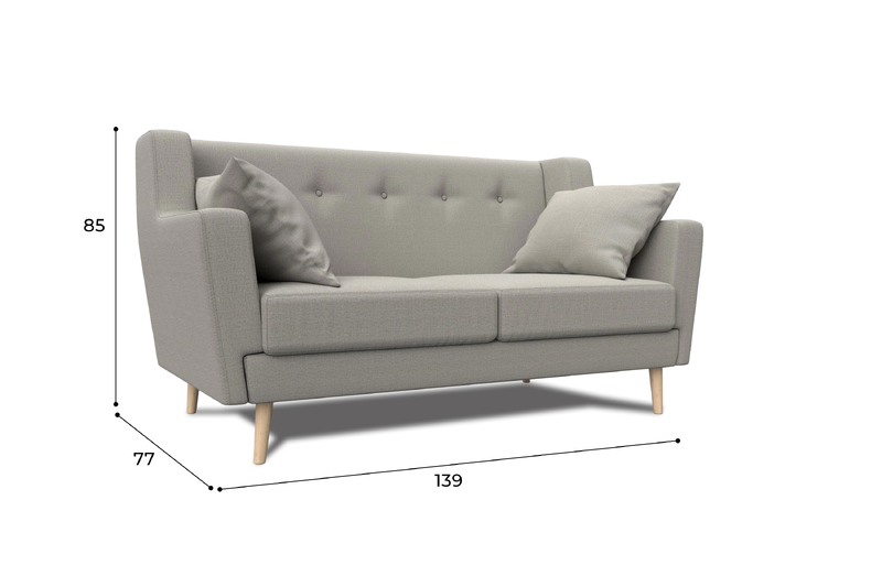 Диван кухонный прямой Брайтон 2, Рогожка, Амур 02 бежевый