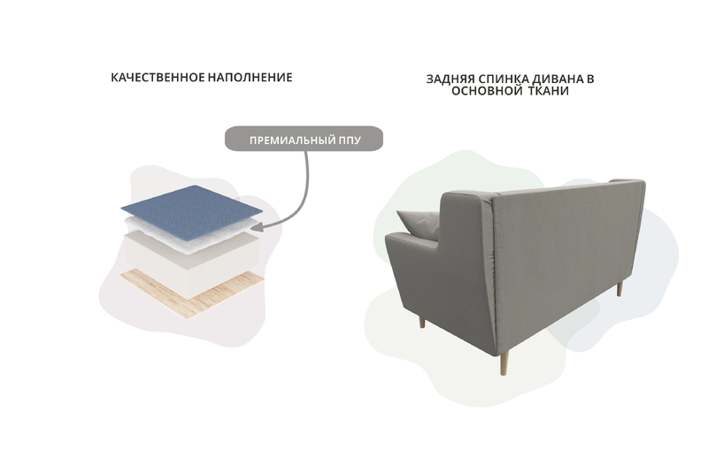 Диван кухонный прямой Брайтон 2, Рогожка, Амур 02 бежевый