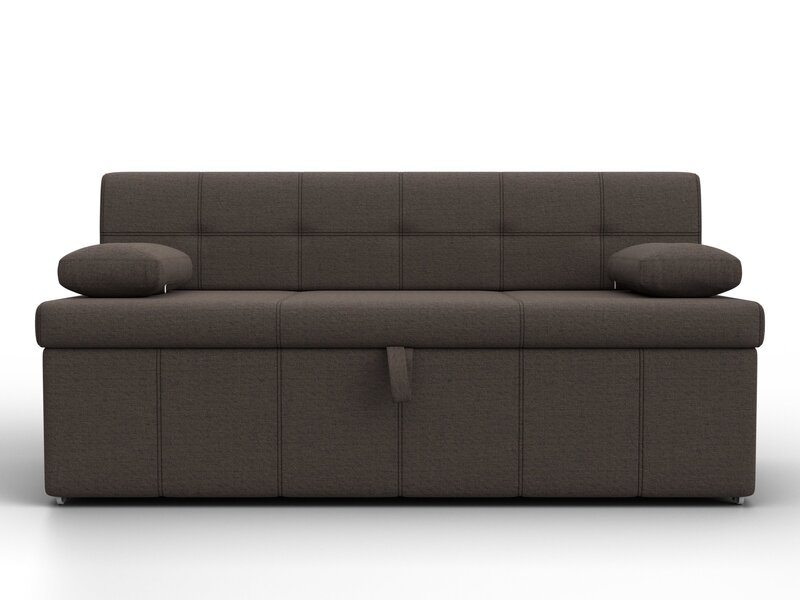 Диван кухонный прямой Лео, Рогожка, Амур 05 коричневый