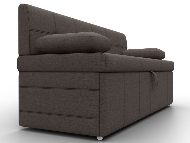 Диван кухонный прямой Лео, Рогожка, Амур 05 коричневый