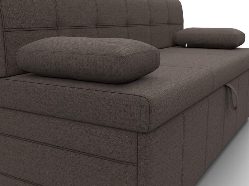 Диван кухонный прямой Лео, Рогожка, Амур 05 коричневый