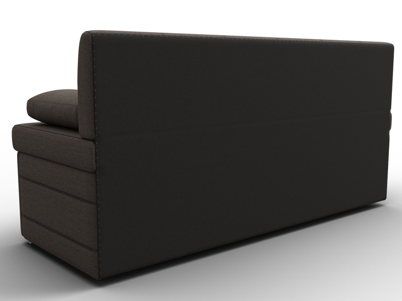 Диван кухонный прямой Лео, Рогожка, Амур 05 коричневый