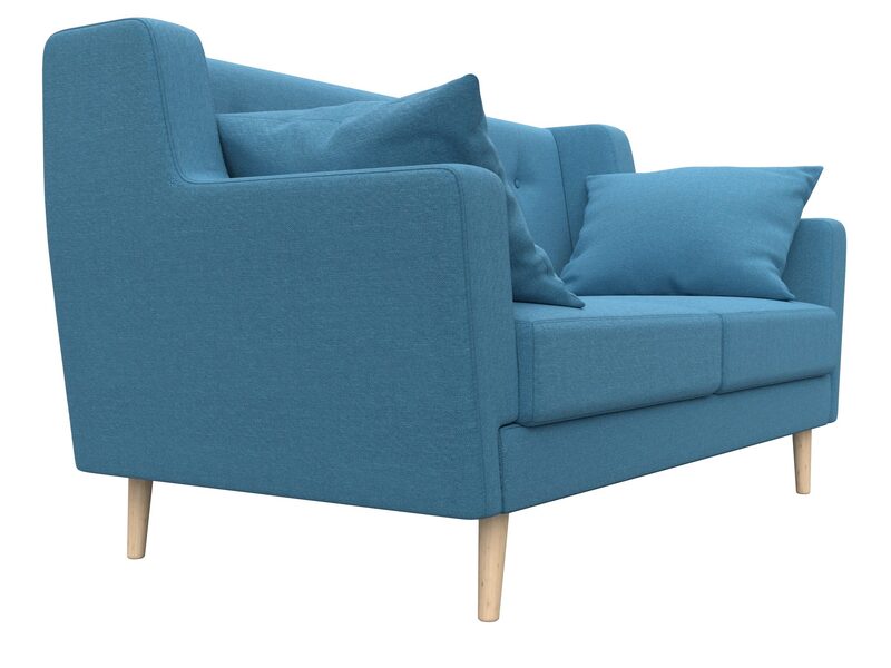 Диван кухонный прямой Брайтон 2, Рогожка, Амур 10 голубой