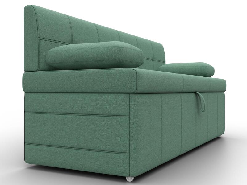 Диван кухонный прямой Лео, Рогожка, Амур 11 зеленый