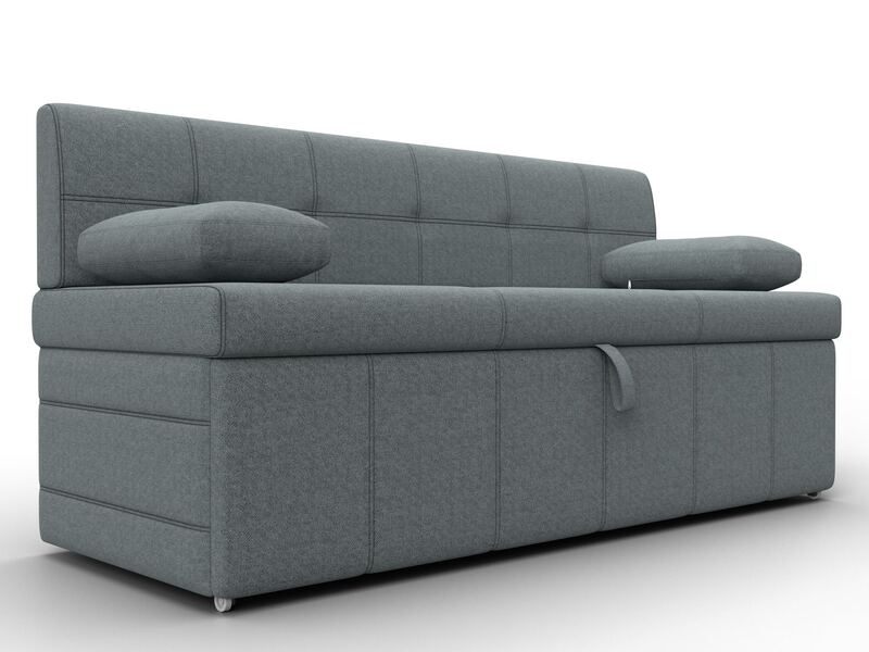 Диван кухонный прямой Лео, Рогожка, Амур 07 серый