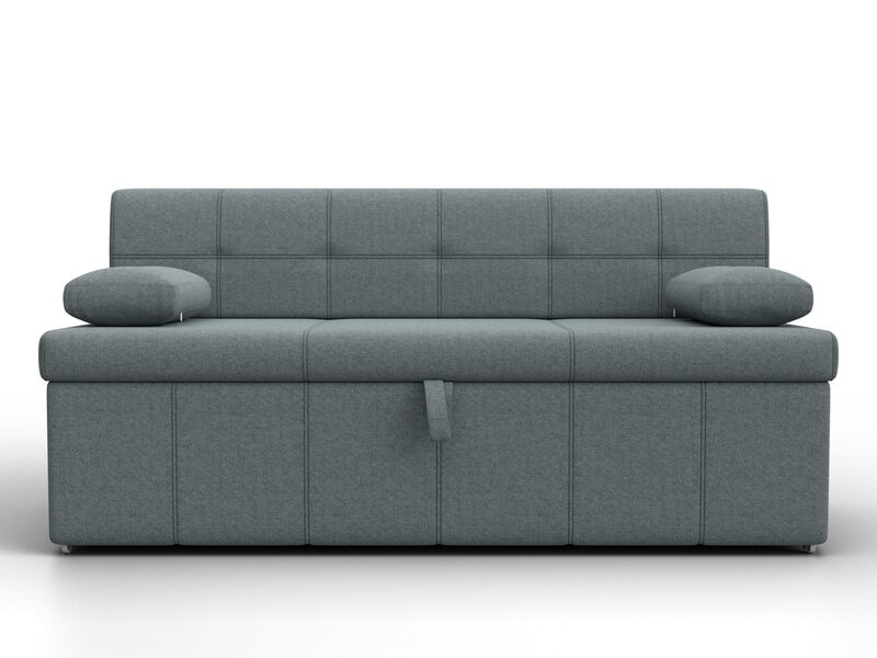 Диван кухонный прямой Лео, Рогожка, Амур 07 серый