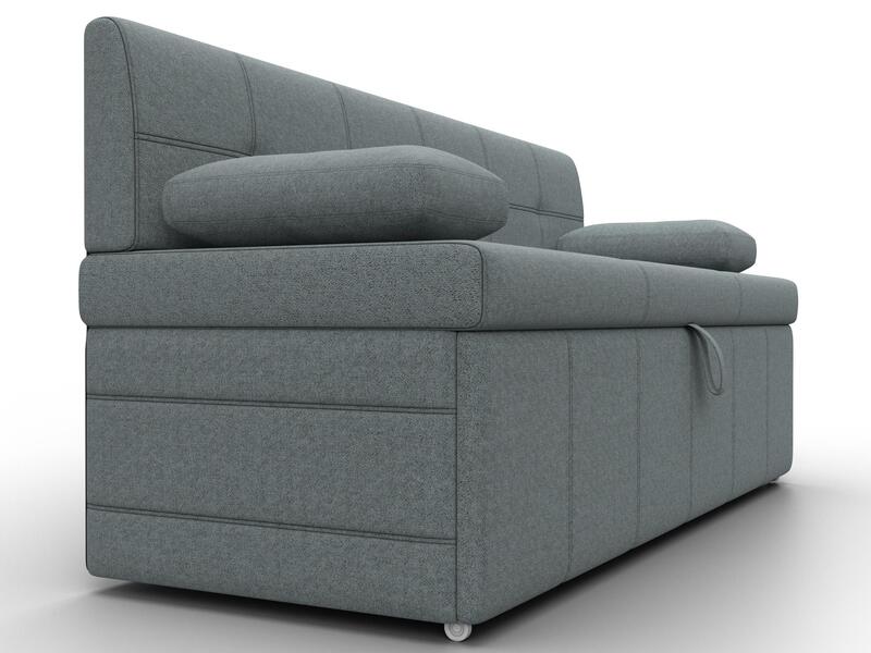 Диван кухонный прямой Лео, Рогожка, Амур 07 серый