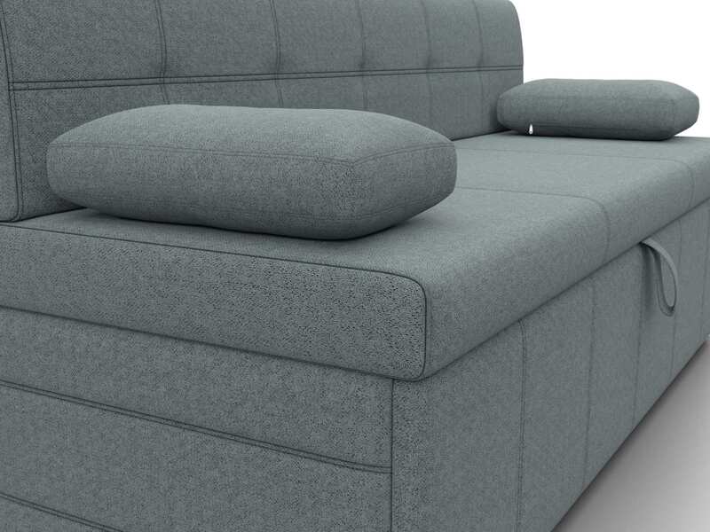 Диван кухонный прямой Лео, Рогожка, Амур 07 серый