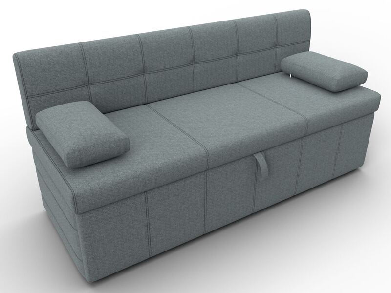 Диван кухонный прямой Лео, Рогожка, Амур 07 серый