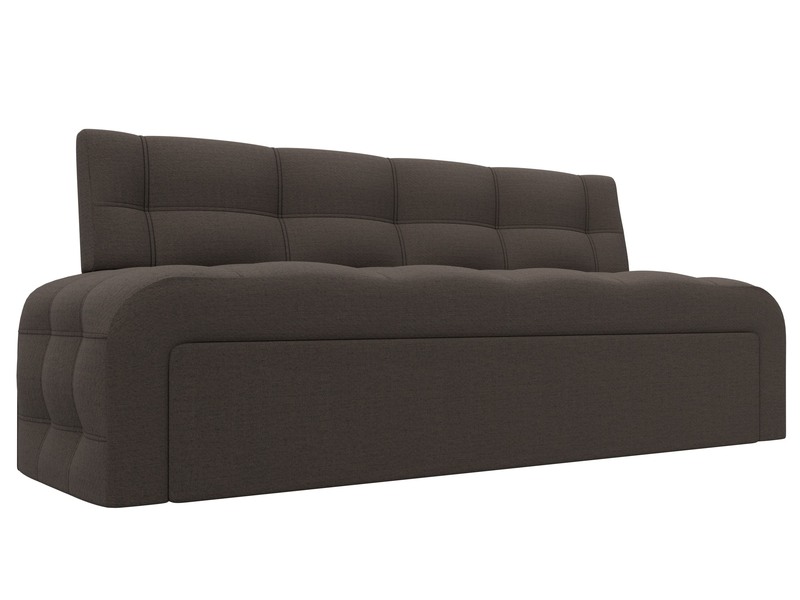 Диван кухонный прямой Люксор, Рогожка, Амур 05 коричневый