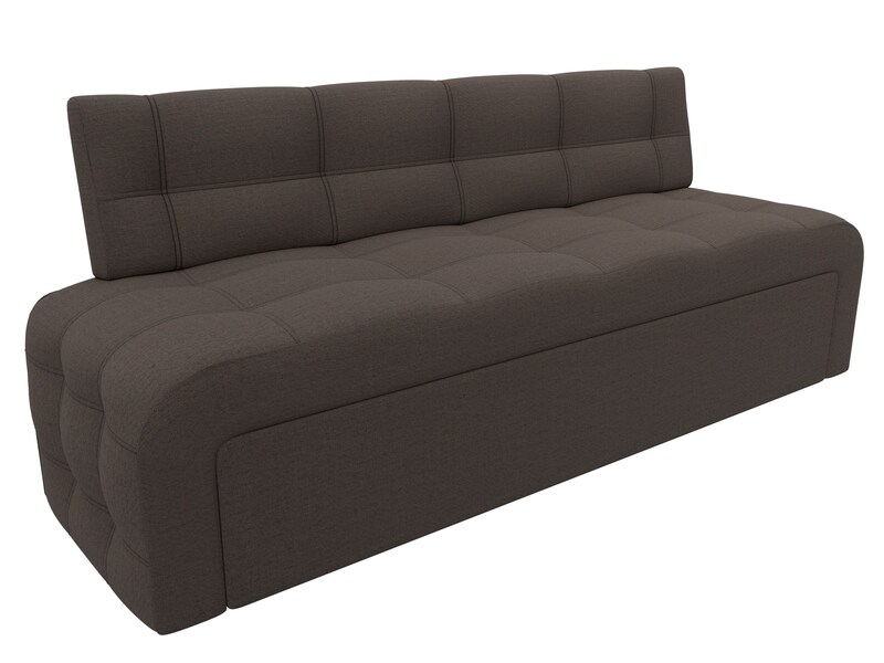 Диван кухонный прямой Люксор, Рогожка, Амур 05 коричневый