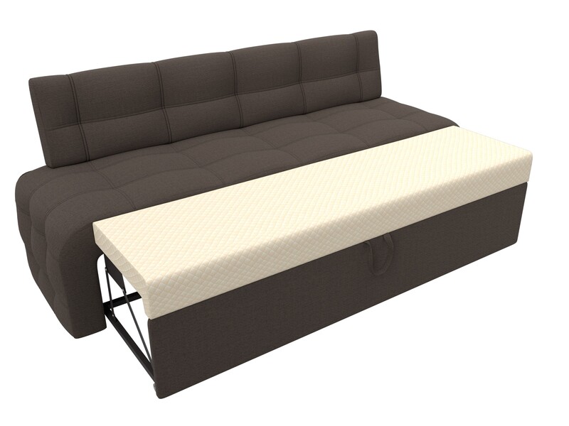 Диван кухонный прямой Люксор, Рогожка, Амур 05 коричневый