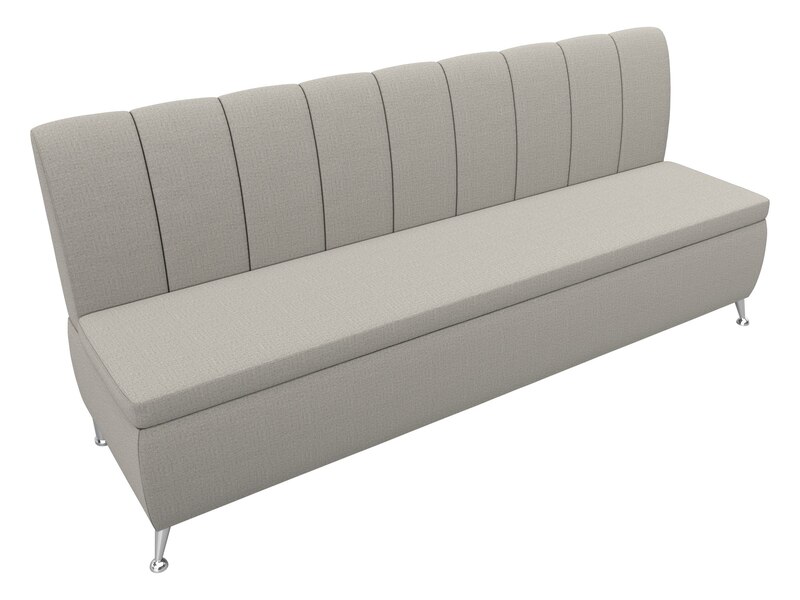 Диван кухонный прямой Кантри, Рогожка, Амур 02 бежевый