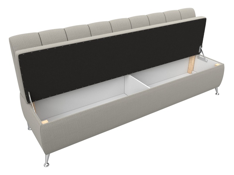 Диван кухонный прямой Кантри, Рогожка, Амур 02 бежевый