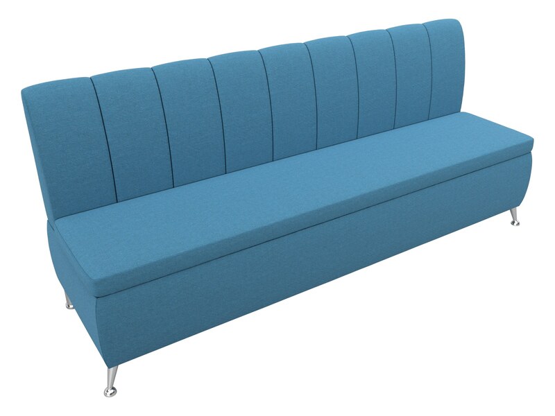 Диван кухонный прямой Кантри, Рогожка, Амур 10 голубой