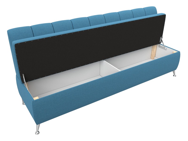 Диван кухонный прямой Кантри, Рогожка, Амур 10 голубой