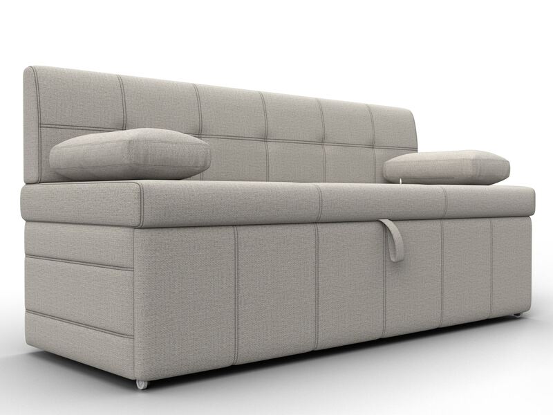 Диван кухонный прямой Лео, Рогожка, Амур 02 бежевый