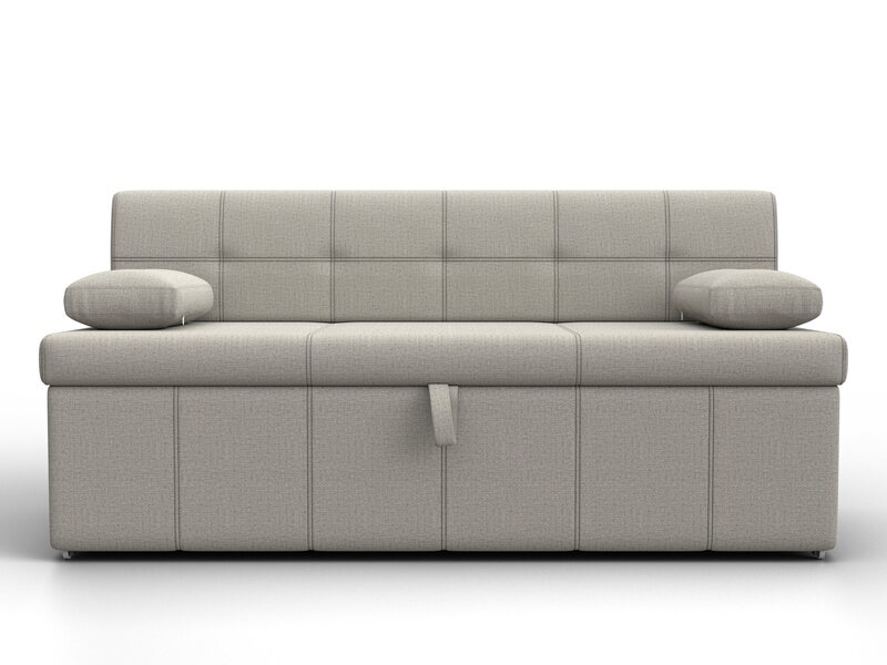 Диван кухонный прямой Лео, Рогожка, Амур 02 бежевый