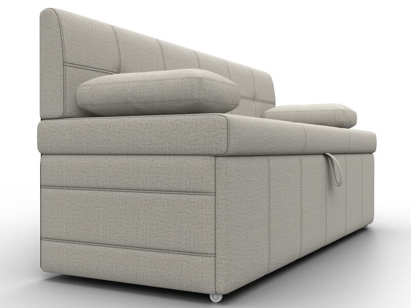 Диван кухонный прямой Лео, Рогожка, Амур 02 бежевый