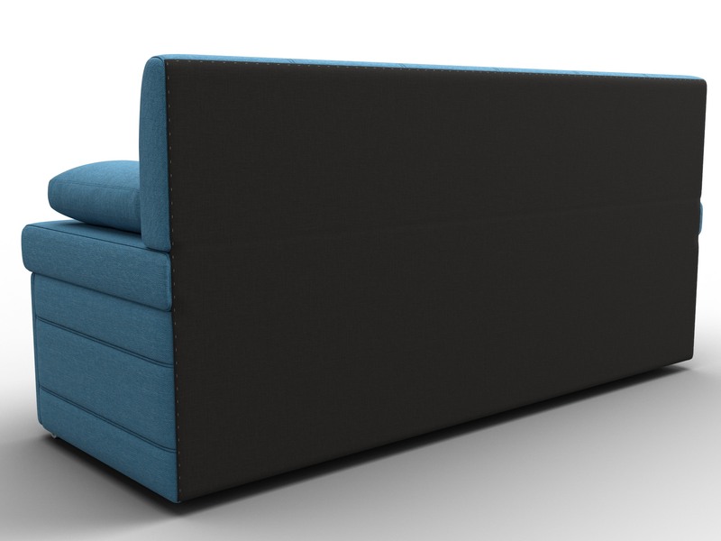 Диван кухонный прямой Лео, Рогожка, Амур 10 голубой