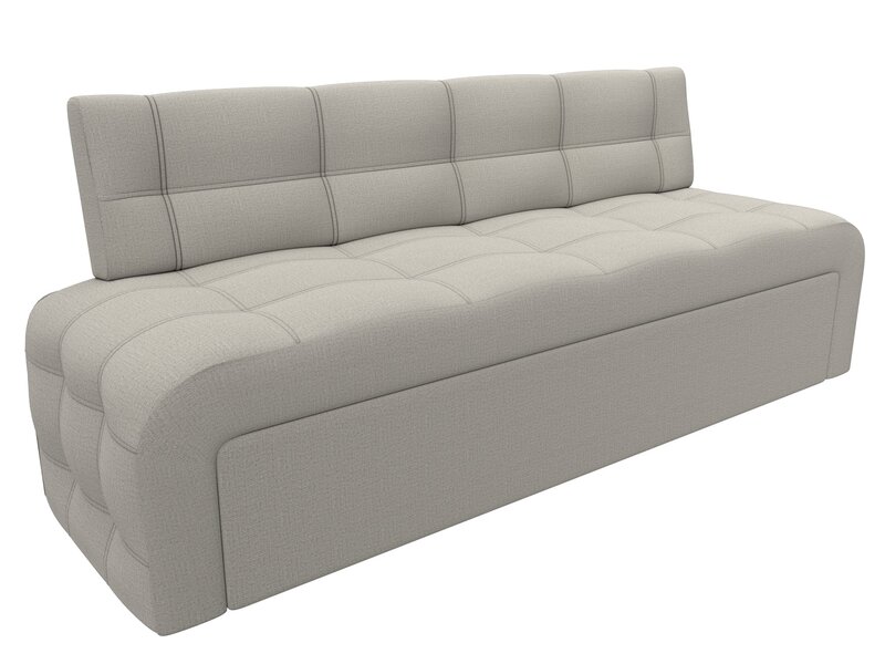 Диван кухонный прямой Люксор, Рогожка, Амур 02 бежевый