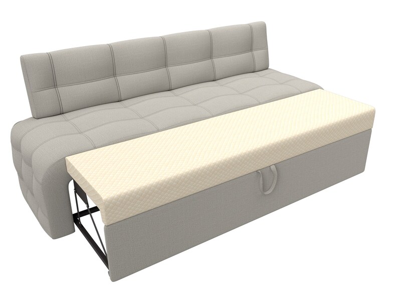 Диван кухонный прямой Люксор, Рогожка, Амур 02 бежевый