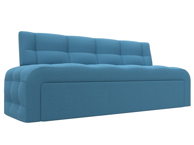 Диван кухонный прямой Люксор, Рогожка, Амур 10 голубой