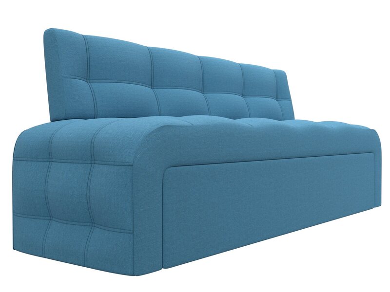 Диван кухонный прямой Люксор, Рогожка, Амур 10 голубой