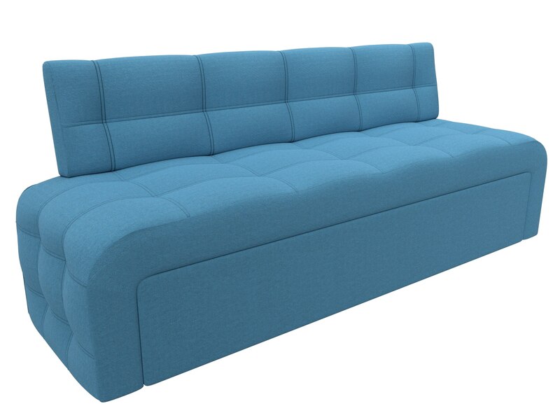 Диван кухонный прямой Люксор, Рогожка, Амур 10 голубой