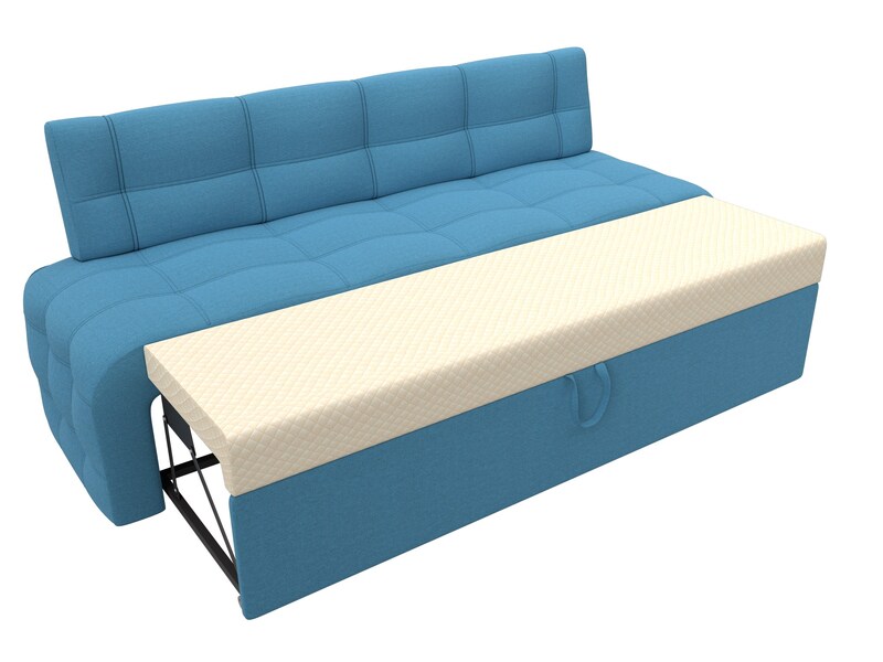 Диван кухонный прямой Люксор, Рогожка, Амур 10 голубой