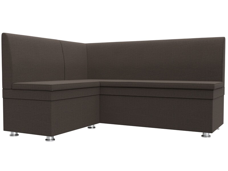 Диван кухонный угловой Уют левый угол, Рогожка, Амур 05 коричневый