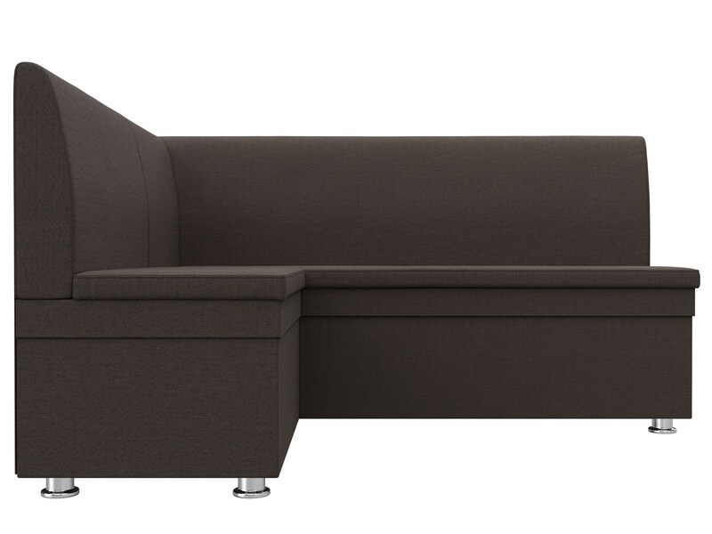 Диван кухонный угловой Уют левый угол, Рогожка, Амур 05 коричневый