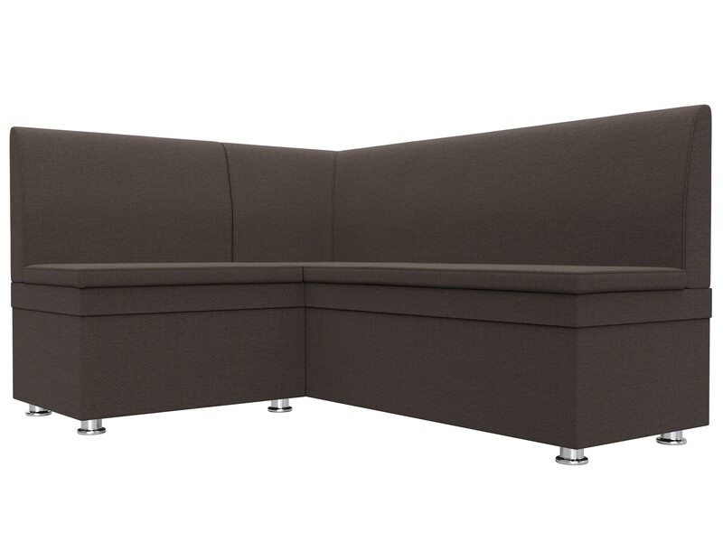 Диван кухонный угловой Уют левый угол, Рогожка, Амур 05 коричневый