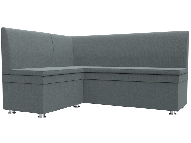 Диван кухонный угловой Уют левый угол, Рогожка, Амур 07 серый