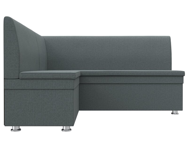 Диван кухонный угловой Уют левый угол, Рогожка, Амур 07 серый