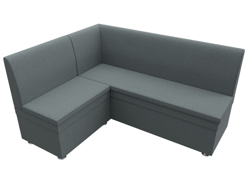 Диван кухонный угловой Уют левый угол, Рогожка, Амур 07 серый