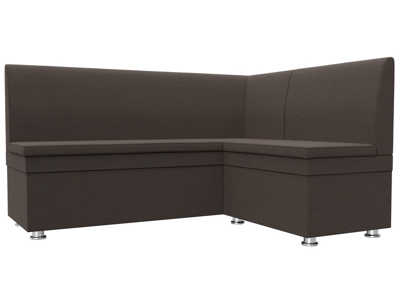 Диван кухонный угловой Уют правый угол, Рогожка, Амур 05 коричневый